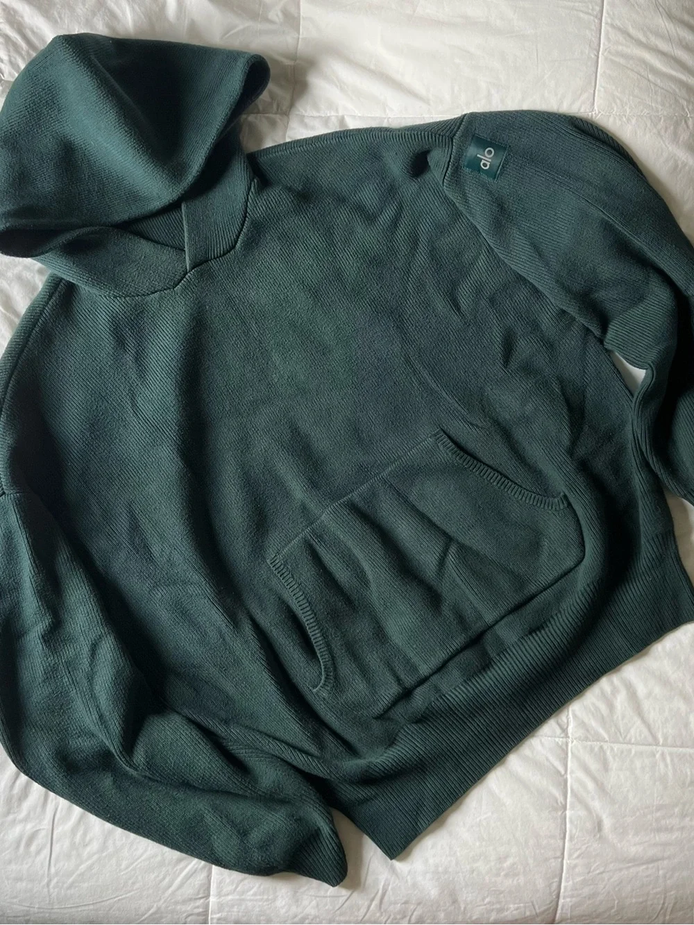ALO Yoga Scholar Hooded Sweater- Dark Green